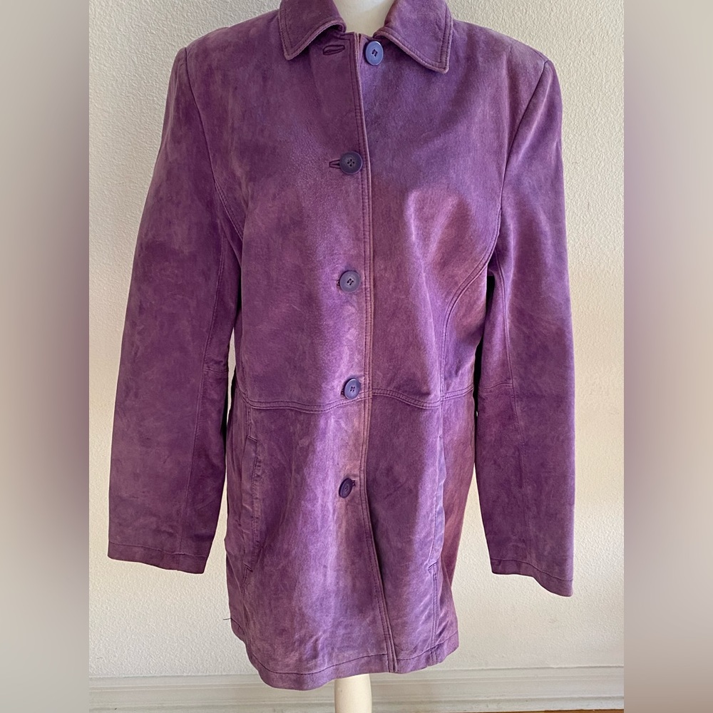 Purple Suede Car Coat